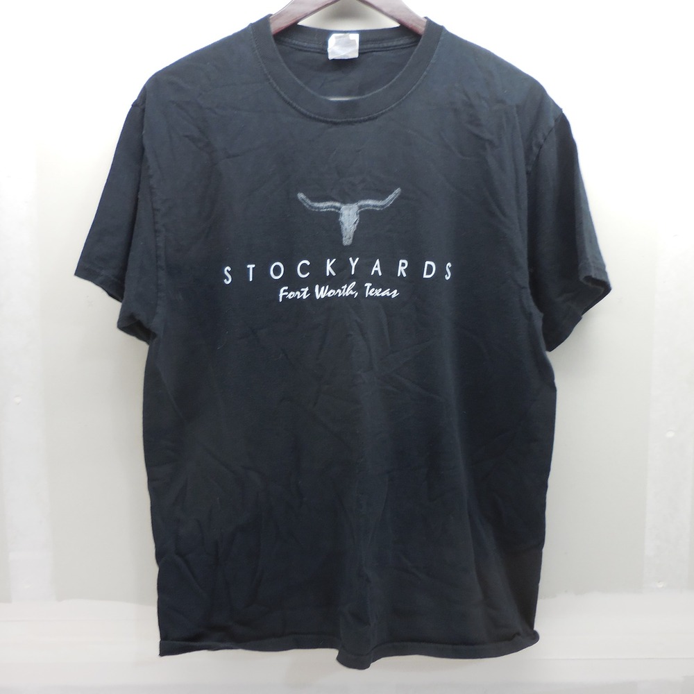 Port & Company Stockyards Fort Worth Texas Graphic T-Shirt Black Mens Large